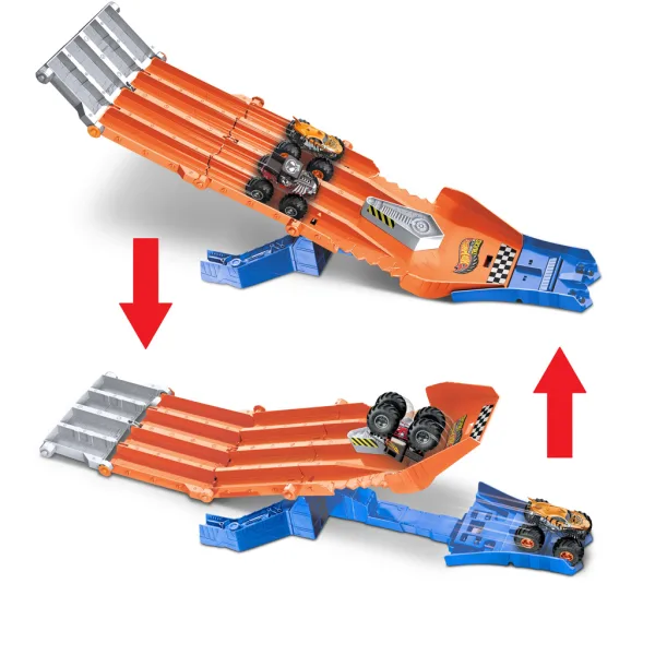 Hot Wheels Monster Trucks: Set di pista di inseguimento con 2 macchinine - Mattel immagine 4