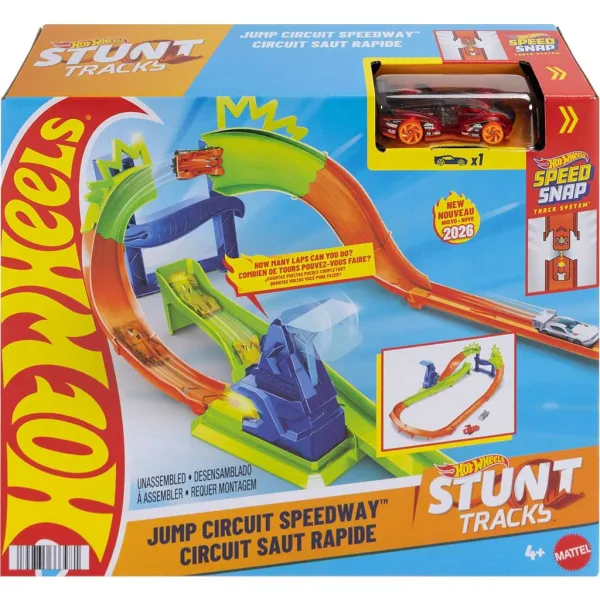 Hot Wheels: Set di piste da corsa - Gara circolare con salto - Mattel immagine 1