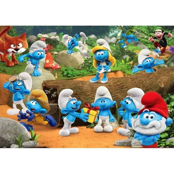 I Puffi blu divertimento nel bosco puzzle supercolor da 104 pezzi - Clementoni immagine 2