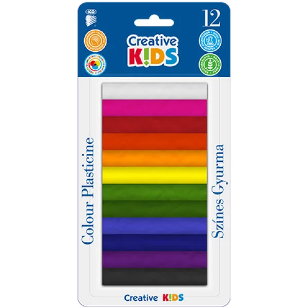ICO: Set di 12 pezzi di plastilina colorata per bambini creativi da 165g immagine 1
