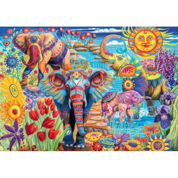 Il carnevale degli elefanti puzzle compatto HQC da 500 pezzi - Clementoni immagine 2