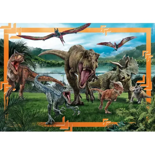 Jurassic World il regno dei dinosauri puzzle maxi supercolor 104 pezzi - Clementoni immagine 2