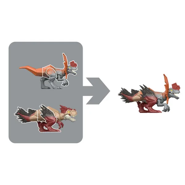 Jurassic World: Mayhem Mix-Ups DIY Mutanti dinosauro Dilophosaurus - Mattel immagine 2