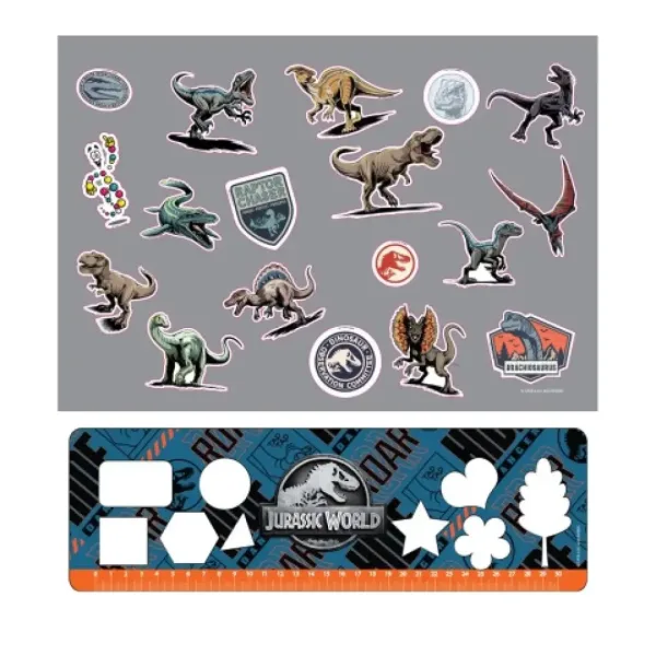 Jurassic World: Quaderno con adesivi e stencil immagine 2