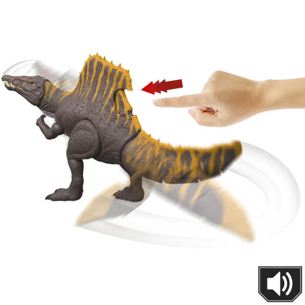Jurassic World: Rinascita Tail Thrasher Spinosaurus figura di dinosauro colossale - Mattel immagine 2