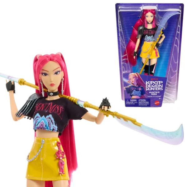 K-Pop Cacciatori di Demoni: Mira bambola di moda con arma – Mattel immagine 2