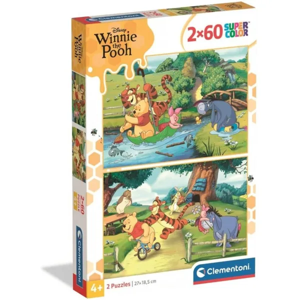 Le avventure di Winnie the Pooh puzzle Supercolor 2x60 pezzi - Clementoni immagine 1