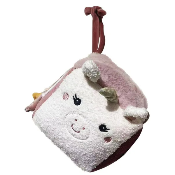 Luna: Carino cubo di peluche unicorno con gancio immagine 1