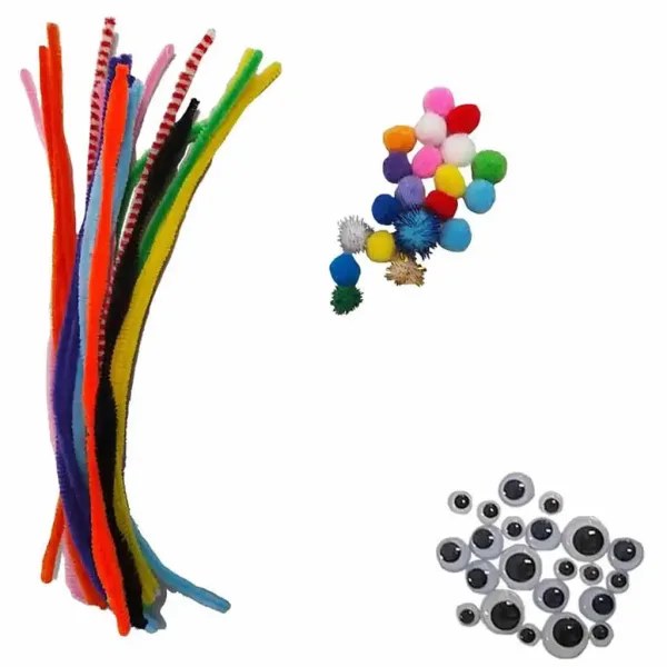 Luna: Set di artigianato con pompon, pipe cleaner e occhi, set da 450 pezzi immagine 2