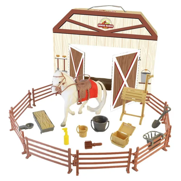 Luna: Set di figurine di cavallo del Ranch con stalla e accessori immagine 2