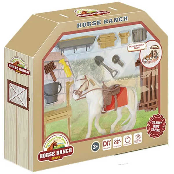 Luna: Set di figurine di cavallo del Ranch con stalla e accessori immagine 1