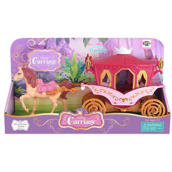 Luna: Set di gioco carrozza da cavallo con principessa in colore rosa immagine 1