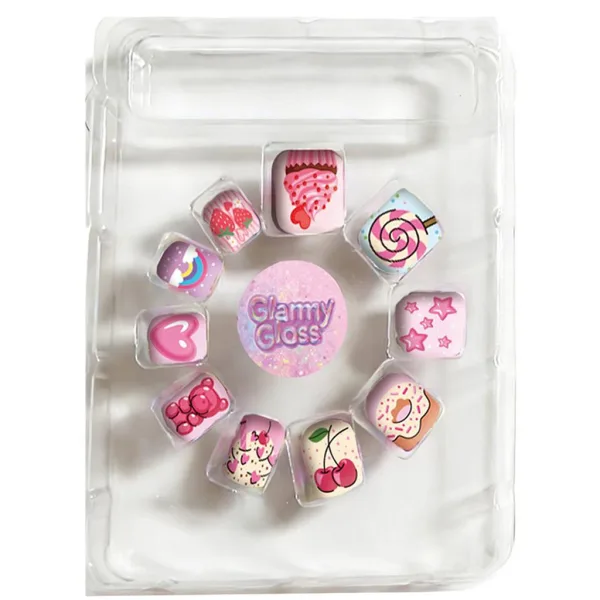 Luna: Set di unghie finte colorate e decorate Glammy Gloss 24pz immagine 2