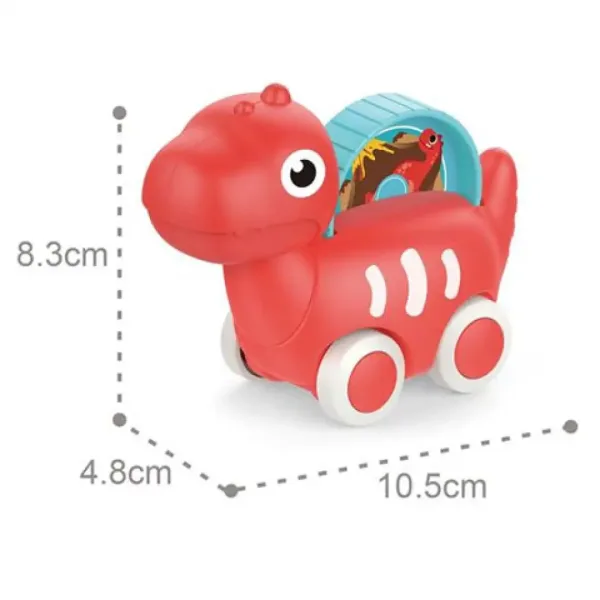 Macchinina dinosauro rossa con video 10,5cm immagine 2