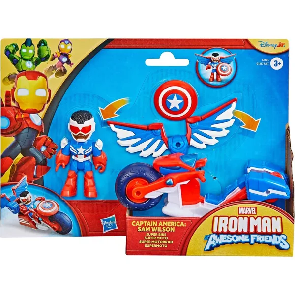Marvel Iron Man e i suoi straordinari amici - Captain America e il veicolo Super Bike - Hasbro immagine 1