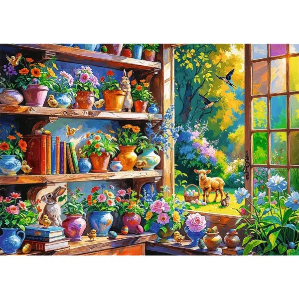 Mattina di primavera nella casa fiorita – puzzle da 500 pezzi – Trefl immagine 2