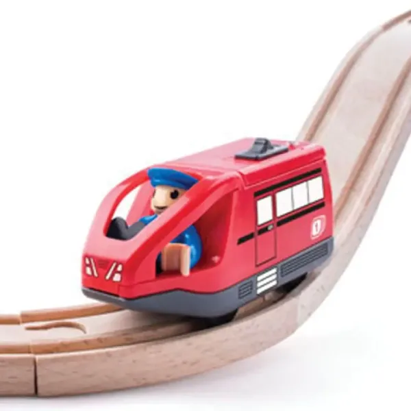 Moderno locomotiva elettrica rossa - Woodyland immagine 2