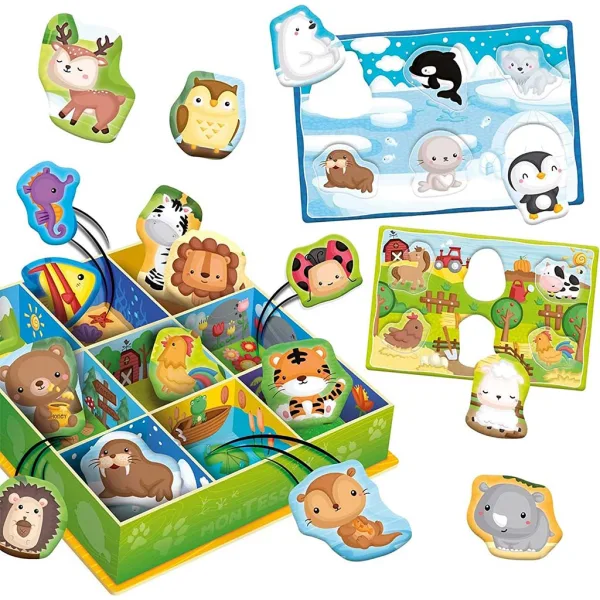 Montessori: Collezione di giochi di animali felici set da 67 pezzi - Lisciani immagine 2