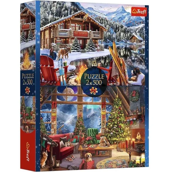 Natale nelle montagne puzzle 2x500 pezzi - Trefl immagine 1