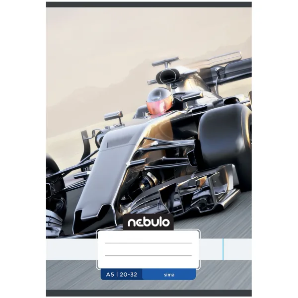 Nebulo: Quaderno liscio con motivo di auto da corsa infuocate 20-32 A/5 immagine 1