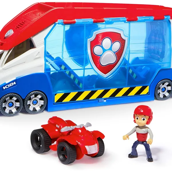 Paw Patrol: Camion trasporto squadra d'intervento con suono, figura di Ryder e veicolo - Spin Master immagine 2