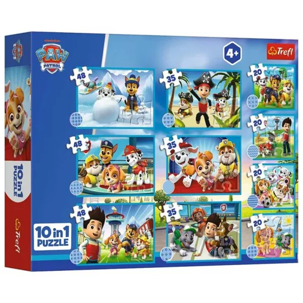 Paw Patrol Cani Coraggiosi 10in1 set di puzzle - Trefl immagine 1
