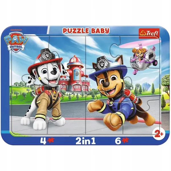 Paw Patrol Eroi Canini Puzzle Baby 2 in 1 con Cornice - Trefl immagine 1