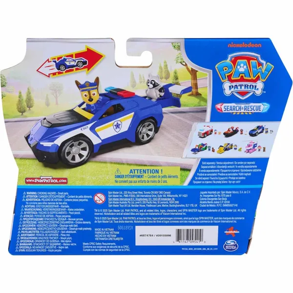 Paw Patrol: Veicolo a retrocarica di Chase con figura - Spin Master immagine 2