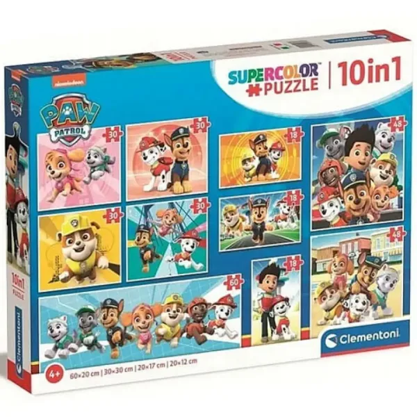 Paw Patrol Supercolor 10 in 1 puzzle - Clementoni immagine 1