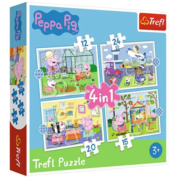I ricordi di vacanza di Peppa Pig puzzle 4 in 1 - Trefl immagine 1