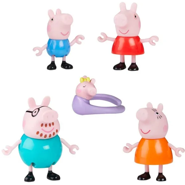 Peppa Pig: Set di figure giocattolo della famiglia di Peppa a cinque membri - Hasbro immagine 2