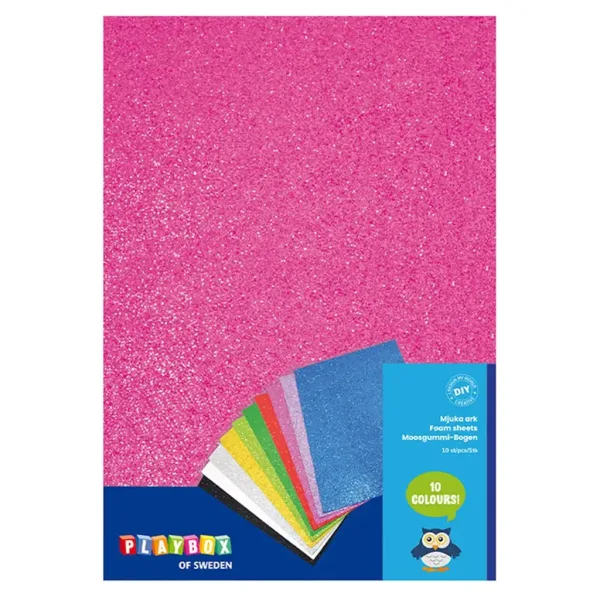 PlayBox: Fogli di schiuma decorativi scintillanti 10 pezzi A4 immagine 1