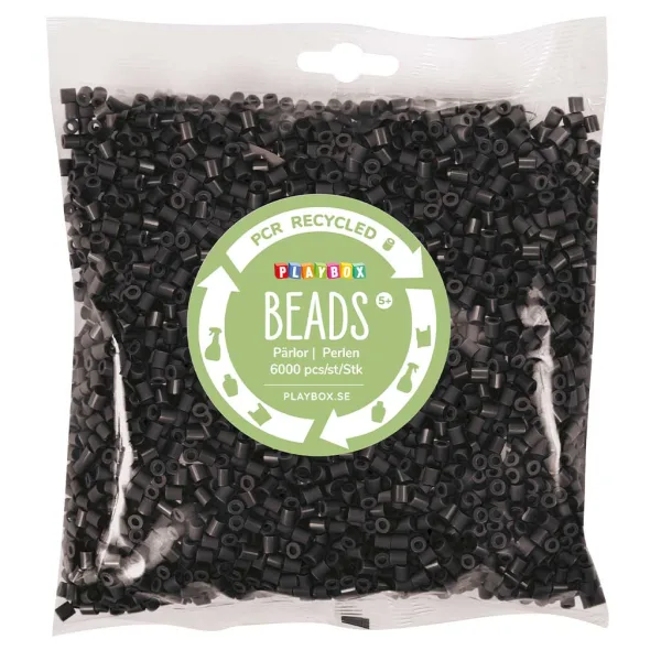 PlayBox: Pacchetto di 6000 perle MIDI da stirare da 5 mm in plastica riciclata di colore nero immagine 1