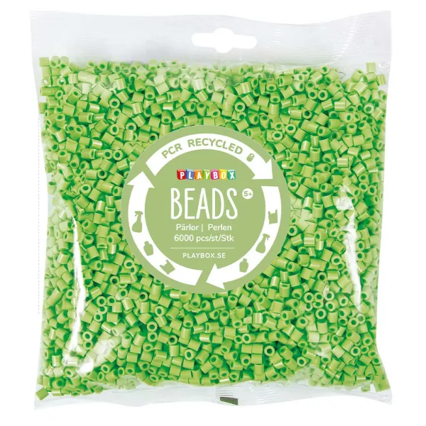 PlayBox: Pacchetto di 6000 perline MIDI da stirare da 5 mm in plastica riciclata di colore verde immagine 1