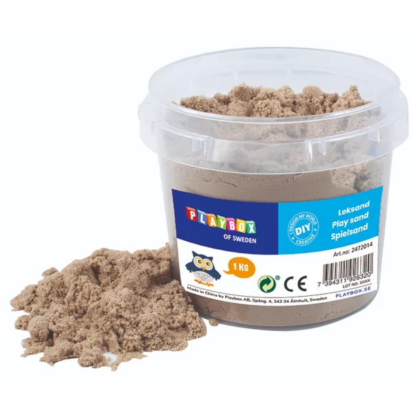 PlayBox: Secchio di 1 kg di pasta da modellare color sabbia naturale immagine 1