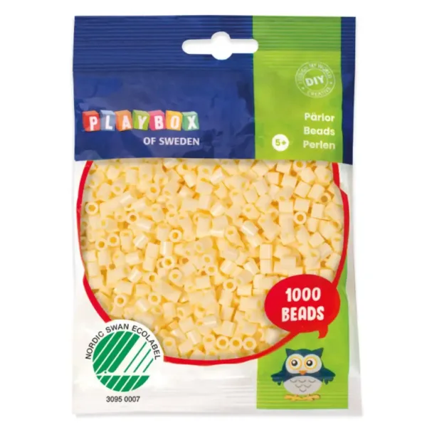 PlayBox: perline da stiro MIDI da 5 mm in colore giallo chiaro da 1000 pezzi immagine 1