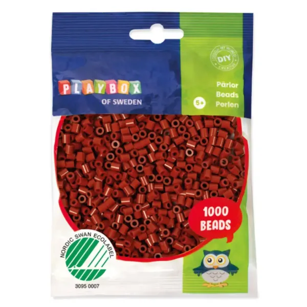 PlayBox: perline da stirare MIDI da 5mm in colore rosso marrone da 1000 pezzi immagine 1