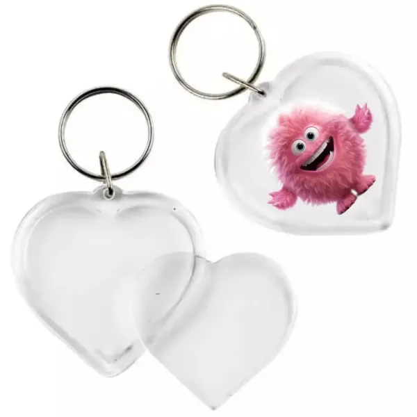 PlayBox: Portachiavi a forma di cuore trasparente con diametro di 5 cm 1 pz immagine 1