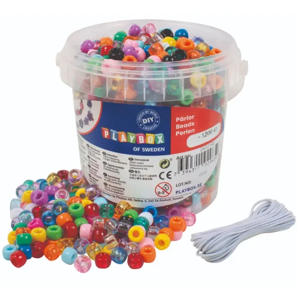 PlayBox: Set di perline trasparenti e colorate da 1200 pezzi immagine 1