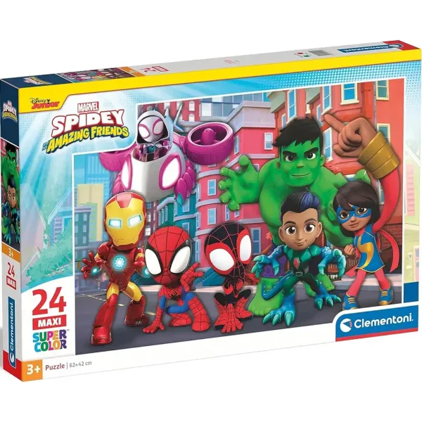 Póki e i supereroi puzzle maxi supercolor da 24 pezzi - Clementoni immagine 1