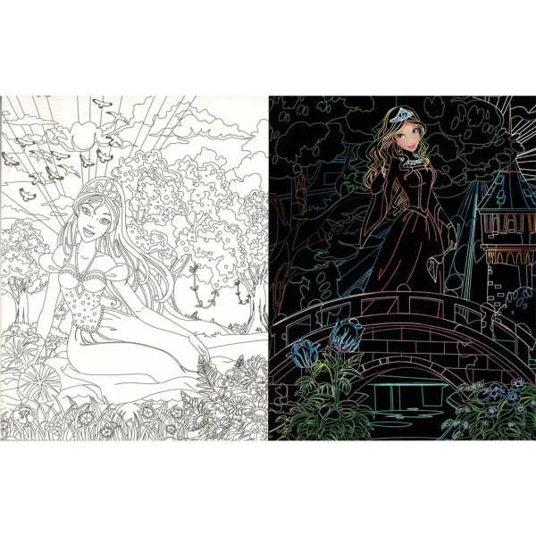 Principesse nascoste - Libro da colorare con pagine da grattare e colorare immagine 2