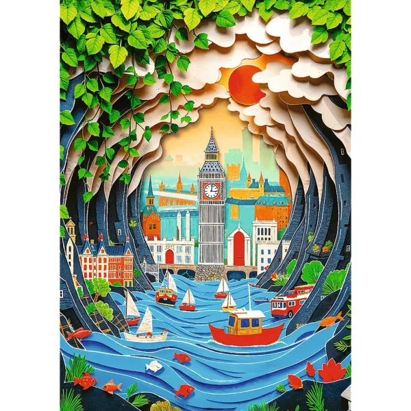 Puzzle 1000 pezzi edizione del 40° anniversario con effetto 3D di Londra - Trefl immagine 2