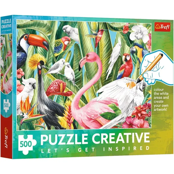 Puzzle colorabile Creative Paradicsommadarak da 500 pezzi - Trefl immagine 1