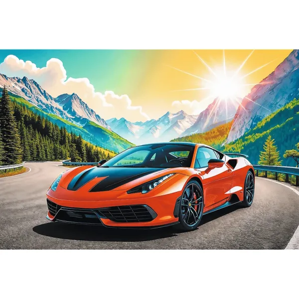Puzzle di 100 pezzi di auto sportiva in montagna - Trefl immagine 2