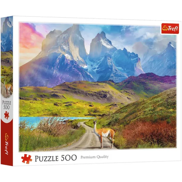 Puzzle di 500 pezzi Lama in Patagonia - Trefl immagine 1
