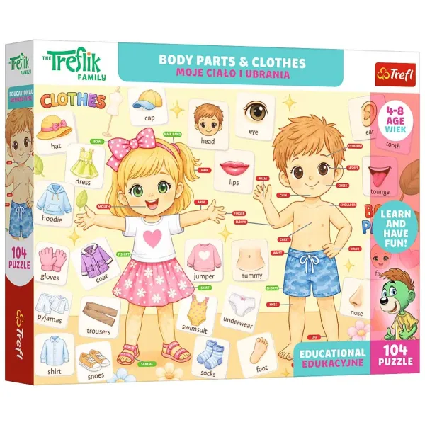 Puzzle educativo di 104 pezzi su parti del corpo e vestiti - Trefl immagine 1