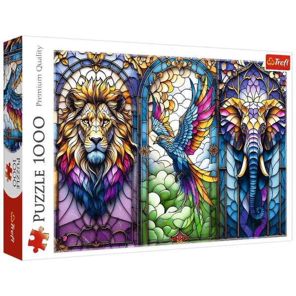Puzzle in vetro colorato con animali 1000 pezzi - Trefl immagine 1