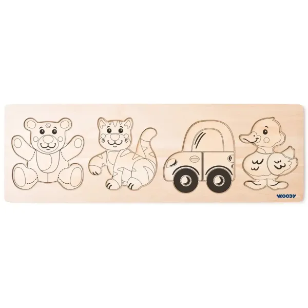 Puzzle per bambole in legno da 4 pezzi - Woodyland immagine 2