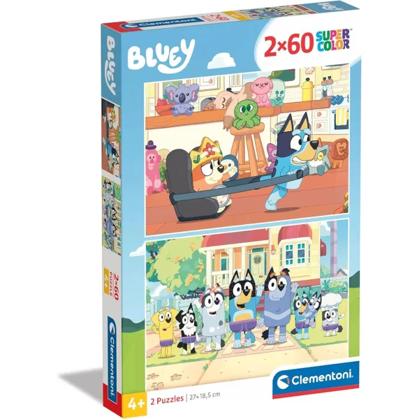 Puzzle supercolor Bluey 2x60 pezzi - Clementoni immagine 1