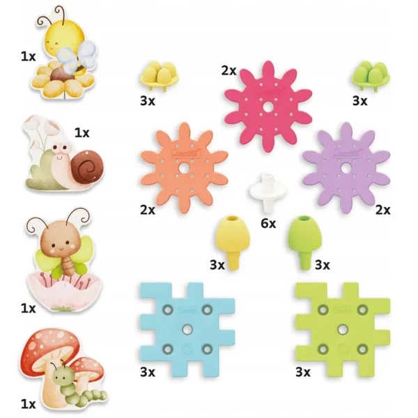 Quercetti: PlayEco+ Garden Gears gioco di costruzione con ingranaggi da 34 pezzi immagine 5